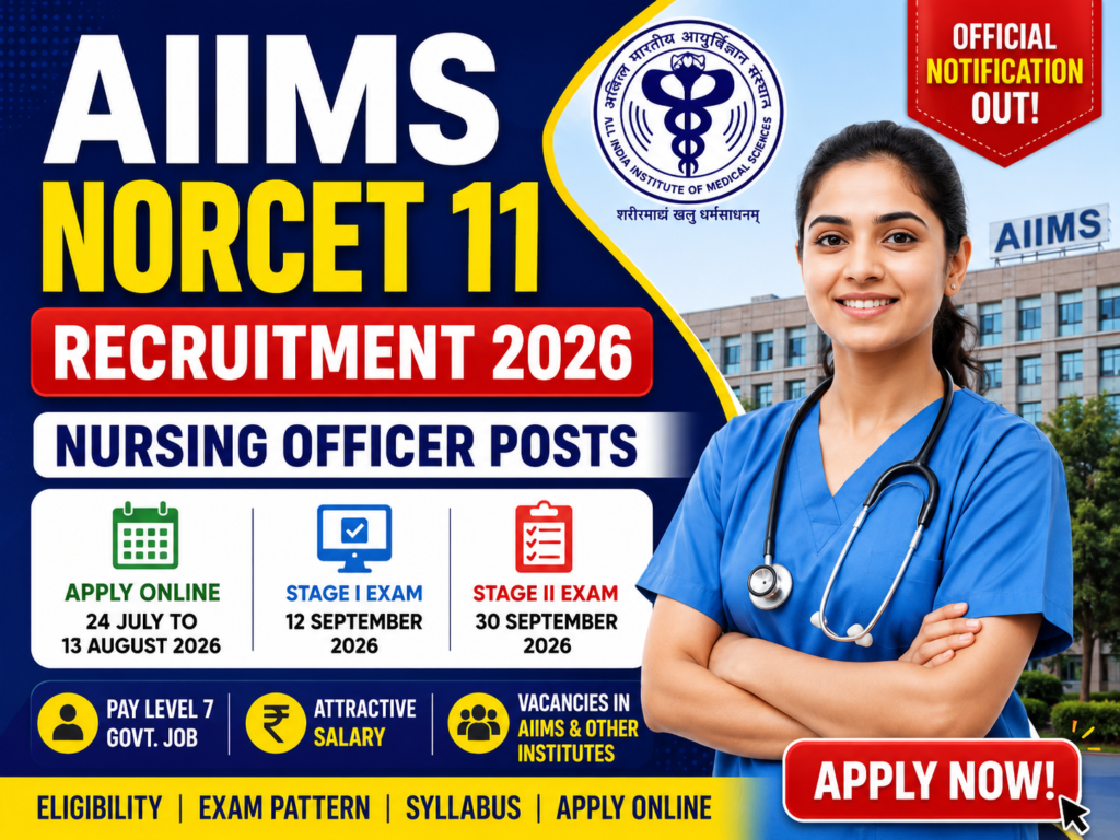 AIIMS NORCET 11 Recruitment 2026